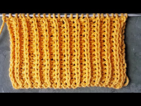 Видео: Полупатентная резинка спицами для начинающих / Узор для вязания свитеров, кардиганов, шапок
