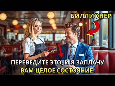 Видео: Я заплачу целое состояние, если переведёшь это», — смеялся миллиардер, но официантка