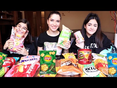 Видео: 20 ВИДОВ ЧИПСОВ/МУКБАНГ С ЛЕЙЛИ И МИРЬЯМ #AskFatima #mukbang