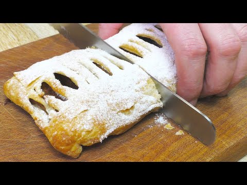 Видео: Так и хочется скорее попробовать! Слойки из готового слоеного теста с яблоками и корицей.
