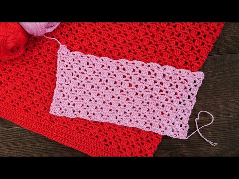 Видео: Crochet pattern «Три столбика» узор крючком