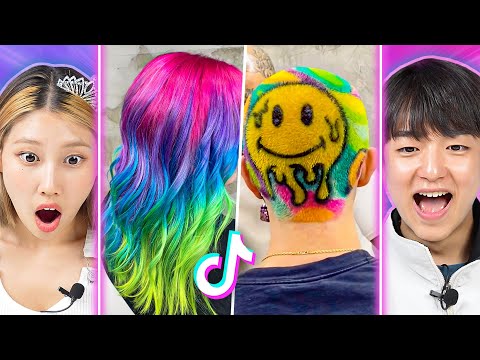 Видео: Корейцы впервые отреагировали на БЕЗУМНЫЕ трансформации волос в TikTok | PEACH