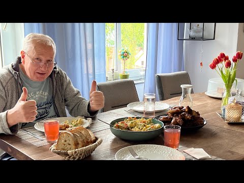 Видео: НЕ ЗАБЫВАЙТЕ, ОТКУДА ВЫ РОДОМ/ Крылышки на гриле/ Баварский картофельный салат с домашним майонезом