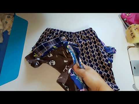 Видео: Костюмы на лето из трикотажа внуку, 6 футболок и 10 шорт.