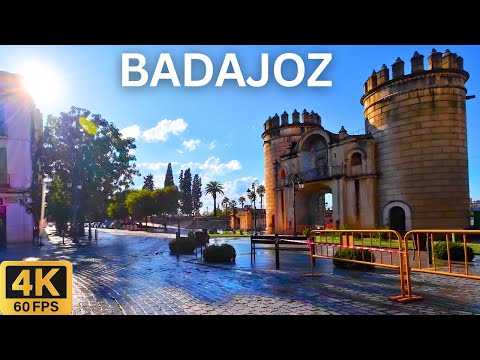 Видео: Езда по БАДАХОС Испания 🇪🇸 | Прекрасный Тур по Городу в 4K 🚗