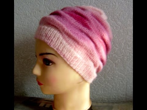 Видео: Простая красивая шапочка узором клоке связанная спицами - мастер-класс #lusi_ten