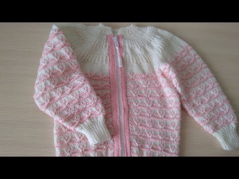 Видео: Кофточка "Клубничный пломбир"//Часть 2//Как связать кофточку на новорожденного// подробный МК