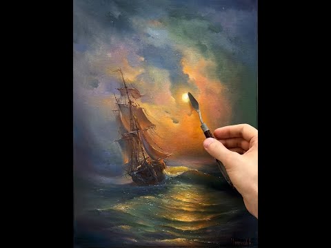 Видео: Мастер-класс "Буря в лунную ночь"