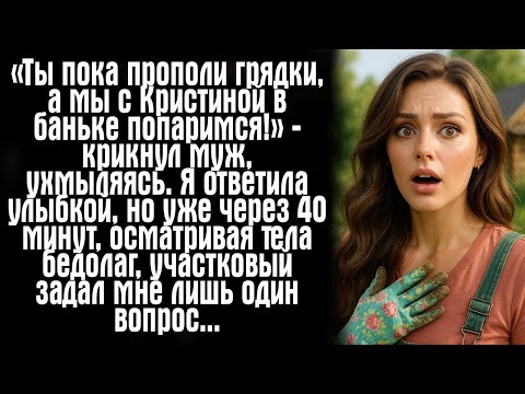 Видео: «Ты пока прополи грядки, а мы с Кристиной в баньке попаримся!» — крикнул муж, ухмыляясь. Я....