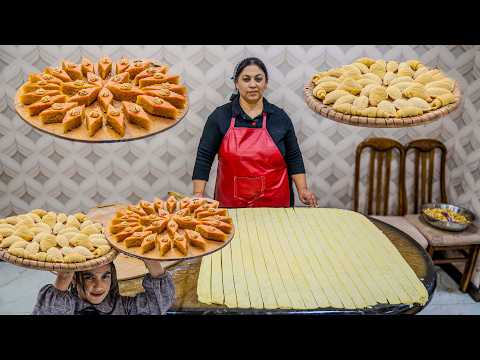 Видео: Азербайджанские женщины сделали 3 трудных десерта за 1 день - Баклава, Бадамбура, Шекербура