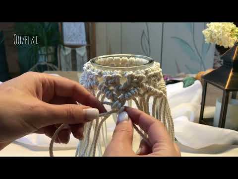 Видео: Подсвечник макраме. Ваза макраме. Уроки макраме