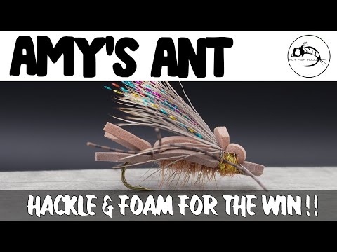 Видео: Урок по вязанию мушек: Amy's Ant: SUPER Buggy Dry Fly || Hackle and FOAM