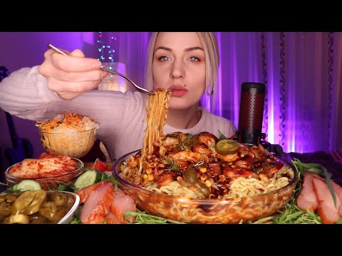 Видео: EATING | Лапша в соусе с креветками | Shrimp Noodles не MUKBANG