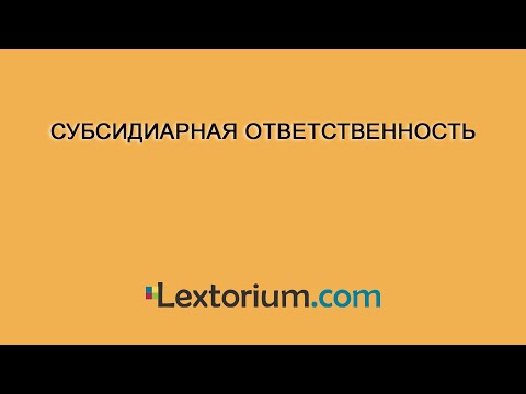 Видео: Субсидиарная ответственность