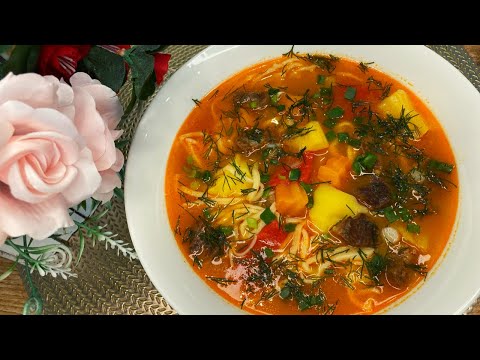 Видео: Суп с домашней лапшой. Домашняя лапша. Суп. Кеспе көже. Казакша рецепт