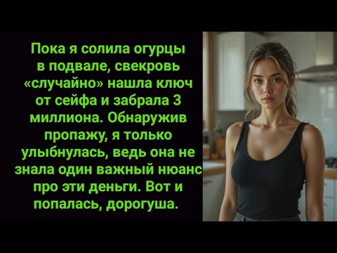 Видео: Пока я солила огурцы в подвале, свекровь «случайно» нашла ключ от сейфа и забрала 3 миллиона.