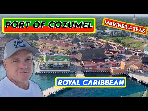 Видео: Порт компании Royal Caribbean в Косумеле, Мексика. Международный порт Косумель. Пешеходная экскур...