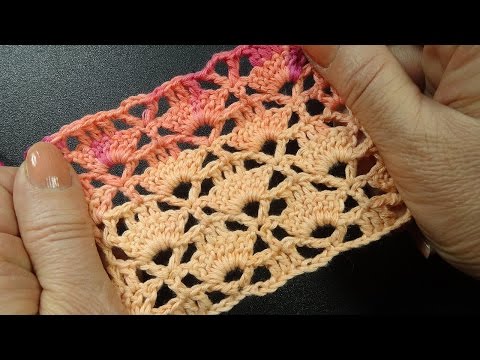 Видео: Open work crochet pattern Ажурный узор вязания крючком 78