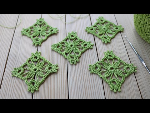 Видео: Простой КВАДРАТНЫЙ МОТИВ вязание крючком МАСТЕР-КЛАСС схема мотива Crochet motif tutorial patterns