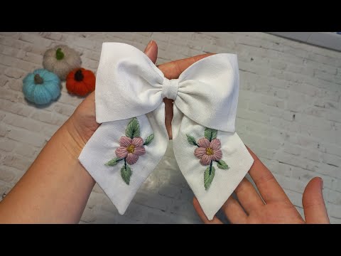 Видео: DIY/ШЬЮ БАНТ С РУЧНОЙ ВЫШИВКОЙ #sew#ручнаяработа#шьюсама