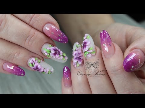 Видео: Коррекция молочным гелем/стеклянные цветы на основе китайки