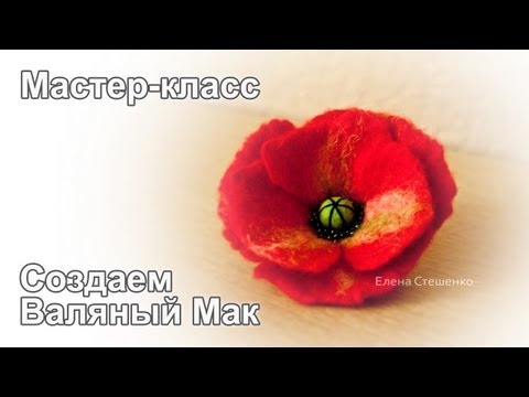 Видео: Мастер класс по мокрому валянию цветка мака