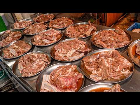Видео: Безумный парад сочного мяса!! 10 лучших ресторанов свинины в Корее