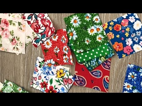 Видео: Один из самых простых и красивых способов использовать маленькие кусочки ткани DIY мастер-класс