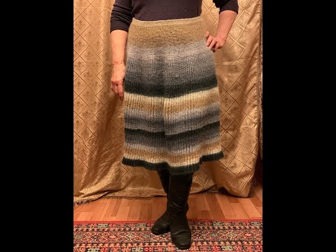 Видео: Юбка из пряжи" Nako Angora Luks Color".