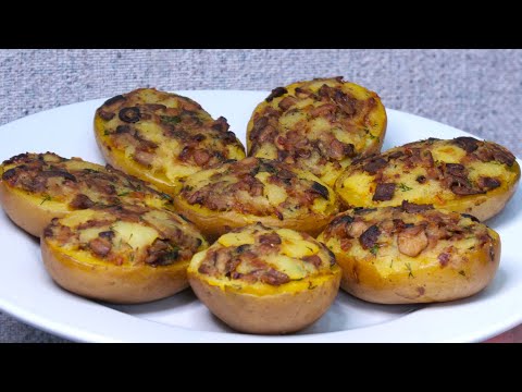 Видео: Вкусная постная фаршированная картошка в духовке. Вкусно и без сыра.