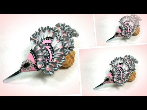 Видео: Ободок из атласных лент, канзаши МК / diy kanzashi