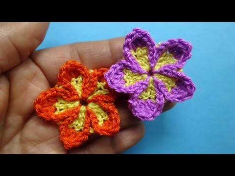 Видео: Маленький пятилистник Вязаные цветы 87 Crochet flower pattern