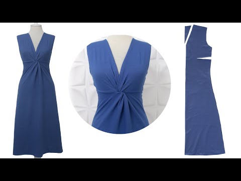 Видео: Super Easy Front Twist Dress Кройка и шитье без выкройки - DIY Simple Twisted Front Dress