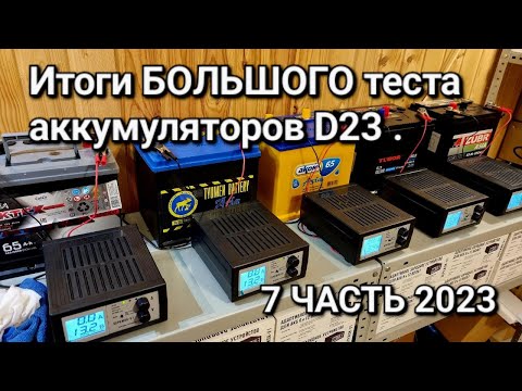 Видео: Итоги большого теста аккумуляторов D23 Актех, Тюмень, Аком, Тубор и Зубр !