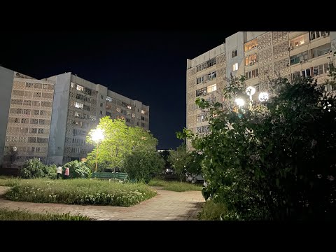 Видео: Ночная прогулка по 7-му микрорайону Элисты, май 2023