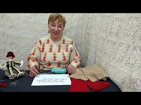 Видео: Шарф "Рельефный". Мастер-класс по вязанию крючком от О. С. Литвиной.