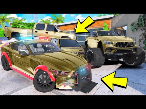 Видео: УГНАЛ КУЧУ ЗОЛОТЫХ ЧИТ ТАЧЕК И ОГРОМНЫЙ МОНСТР ТРАК У МАЖОРА ЗА 180 СЕКУНД! БИТВА ВОРОВ В ГТА 5!