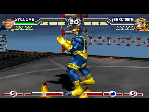 Видео: X-Men: Mutant Academy — Циклоп — Аркадный режим (PS1)