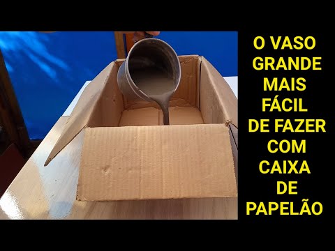Видео: Как сделать вазы из цемента из картонных коробок, простая ваза.
