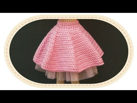 Видео: Двусторонняя юбка для куклы. Two sided crochet skirt for a doll.