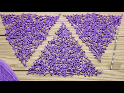 Видео: Треугольный МОТИВ крючком МАСТЕР-КЛАСС по вязанию СХЕМА Beautiful Crochet Pattern knitting Tutorial