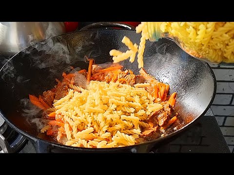 Видео: Макарон Палов. Плов из макарон - безумно вкусное узбекское блюдо. Вкусный Ужин за 20 минут