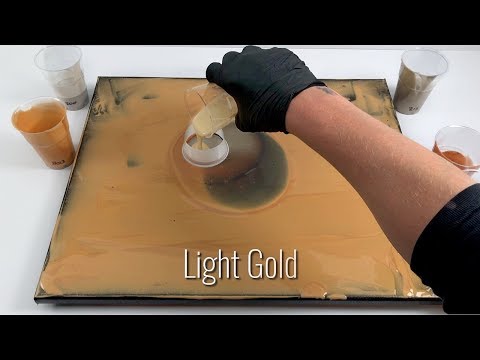 Видео: Акриловая краска - с металлическими оттенками - техника Open Cup