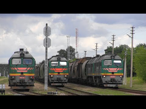 Видео: Тепловозы 2М62М, железная дорога / Diesel locomotives class 2M62M, railways