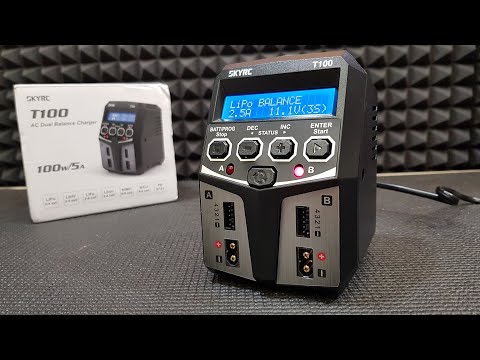 Видео: Зарядное устройство SKYRC T100 ... 2 канала, 100W, 5A, 4S Lipo