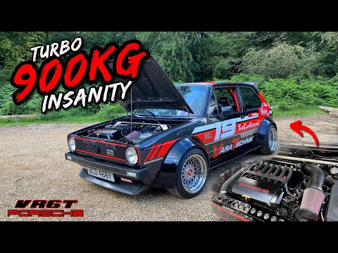 Видео: ЭТОТ 900-КИЛЛОВЫЙ R32 TURBO MK1 GOLF С КУЗОВОМ ИЗ УГЛЕРОДА — ЭТО БРУТ!