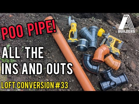Видео: Установка канализационной трубы. Множество деталей. Переоборудование чердака #33 #чердак #расширение