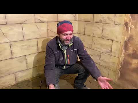 Видео: Имитация камня на полу в ванной комнате в старой хате. #экопоселение