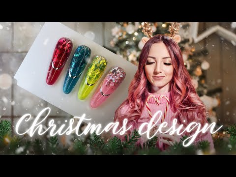 Видео: Новогодний дизайн ногтей| Моделирование в технике Подложки