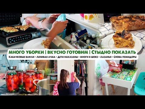 Видео: Домашний влог🏡Мотивация на уборку💪Шок от аптечки😱Кабачковые вафли😋Лазанья🥘Ленивая ачма👍Порядок дома